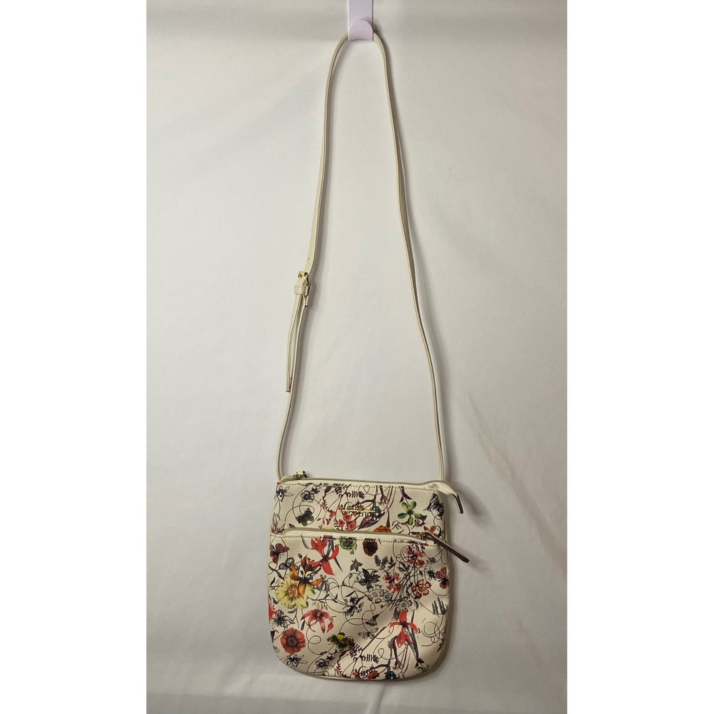 Kenneth Cole Reaction Floral Print Crossbody Bag‎ Cream Multi Color Small - Picture 10 of 16